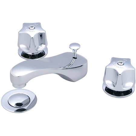 Central Brass Two Handle Widespread Bathroom Faucet, NPSM, Widespread, Chrome, Number of Holes: 3 Hole 1125-DA